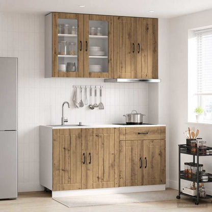 Keukenblok LUCCA 4 pcs Artisanaal eiken Bewerkt hout