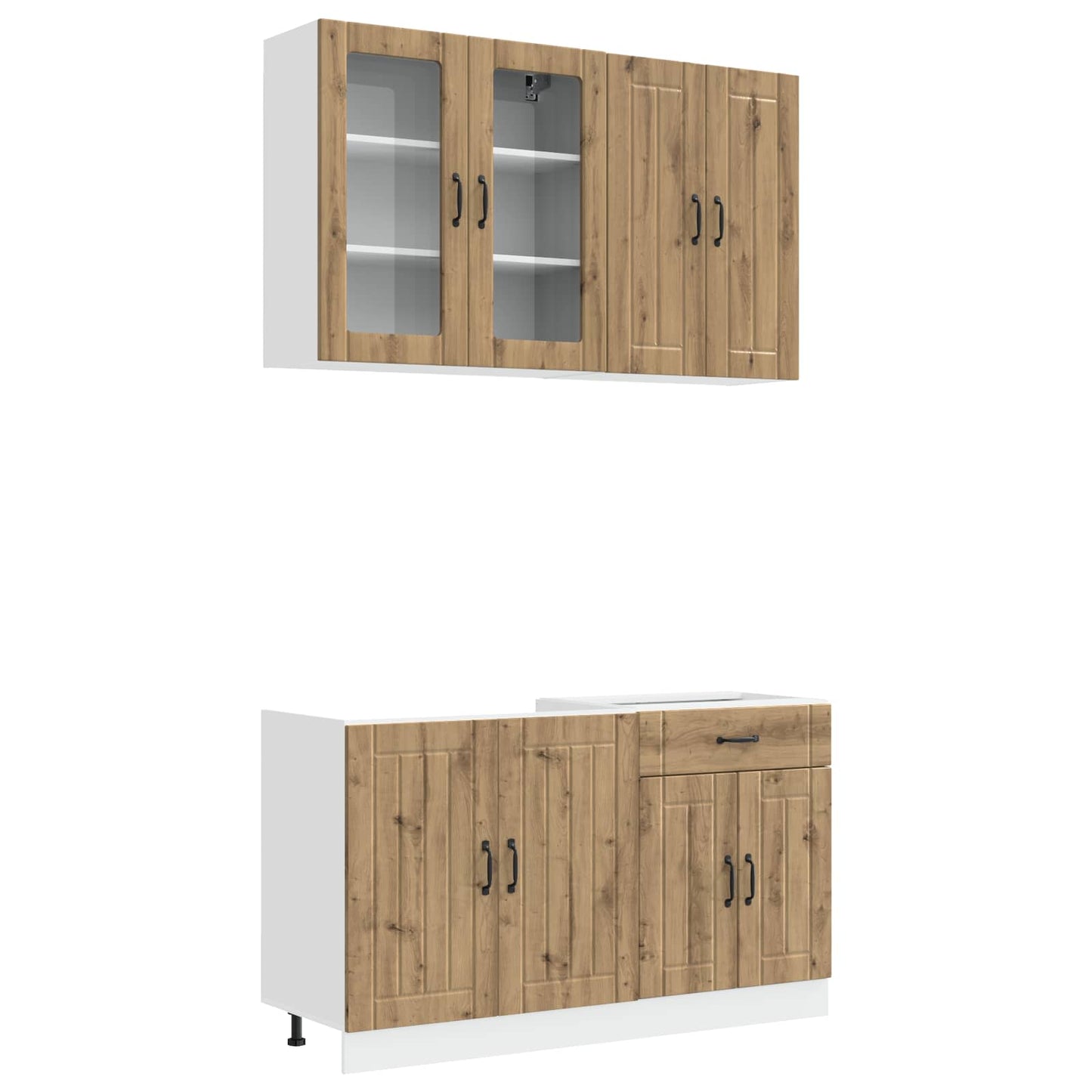 Keukenblok LUCCA 4 pcs Artisanaal eiken Bewerkt hout