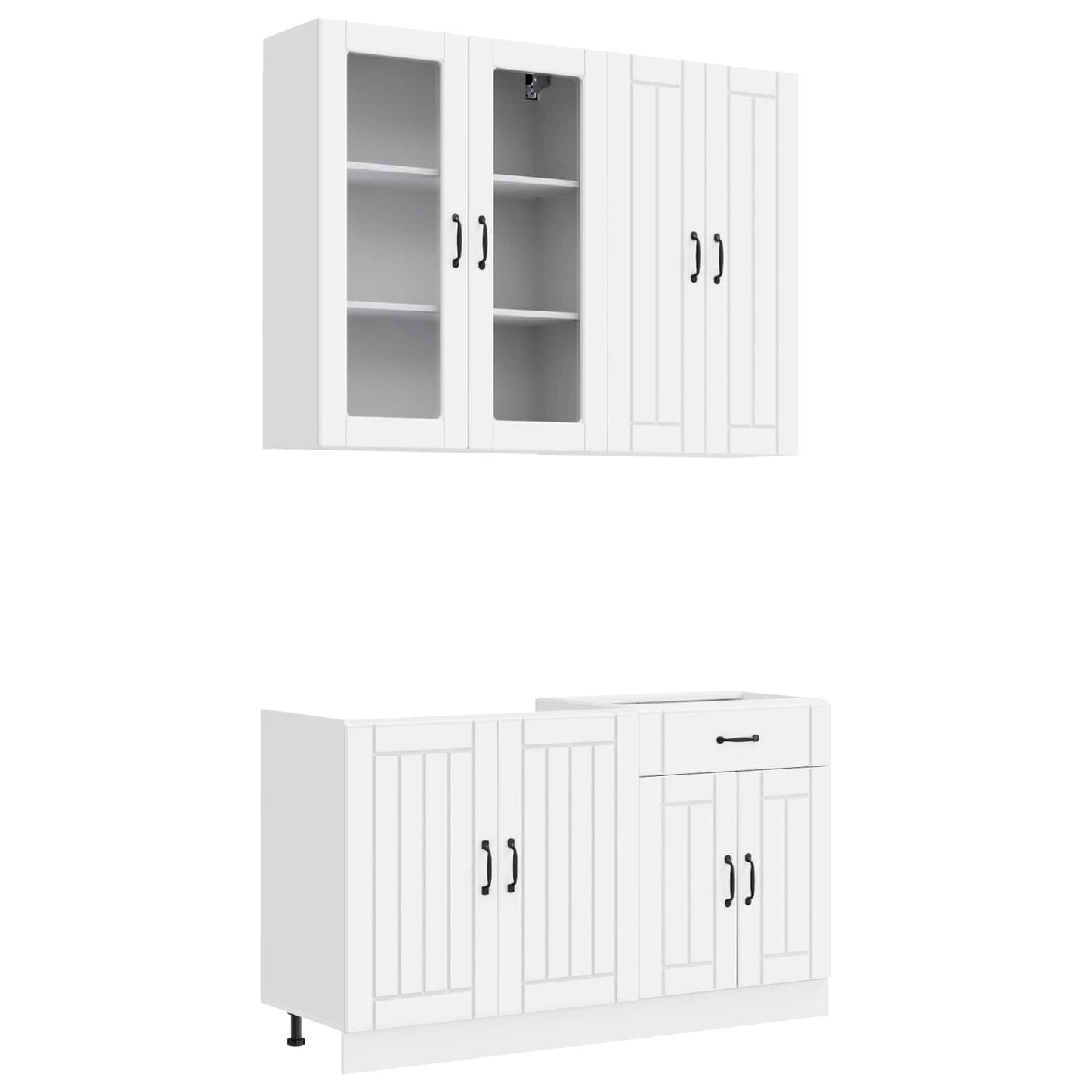 Keukenblok LUCCA 4 pcs Wit Bewerkt hout