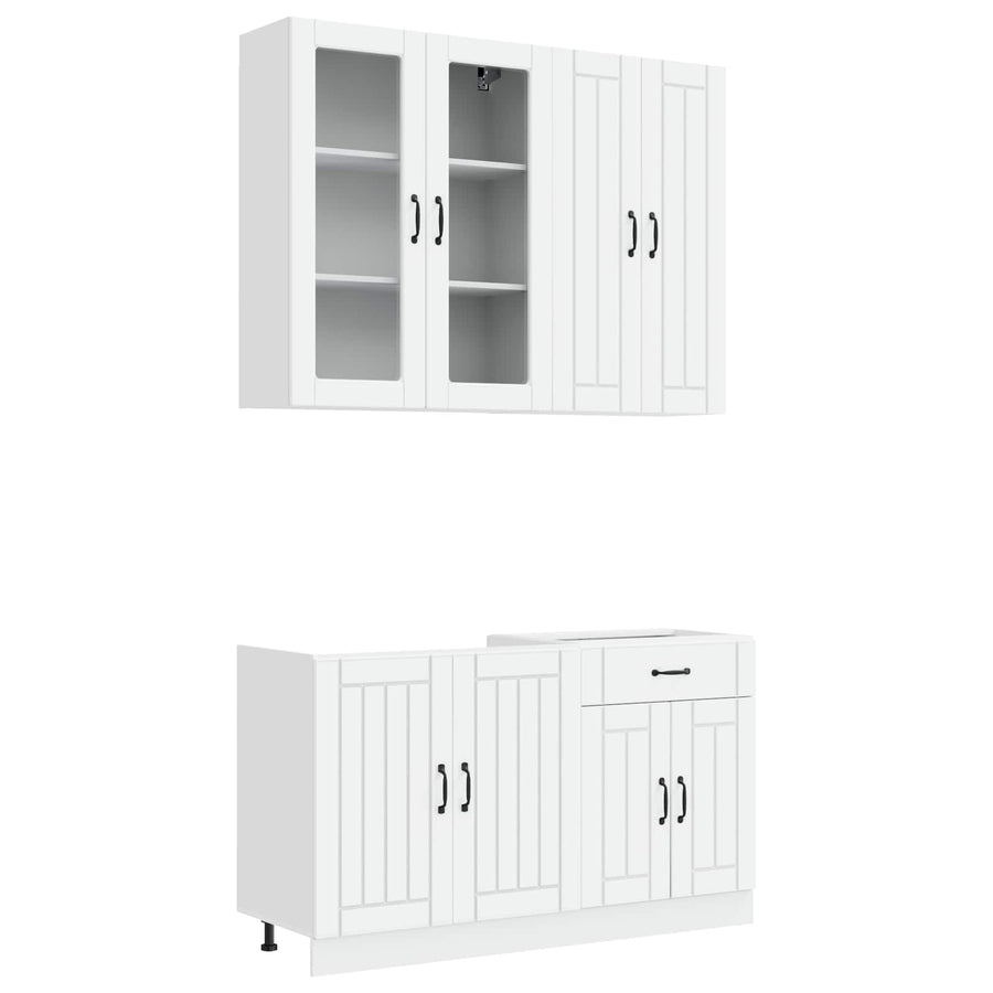 Keukenblok LUCCA 4 pcs Wit Bewerkt hout