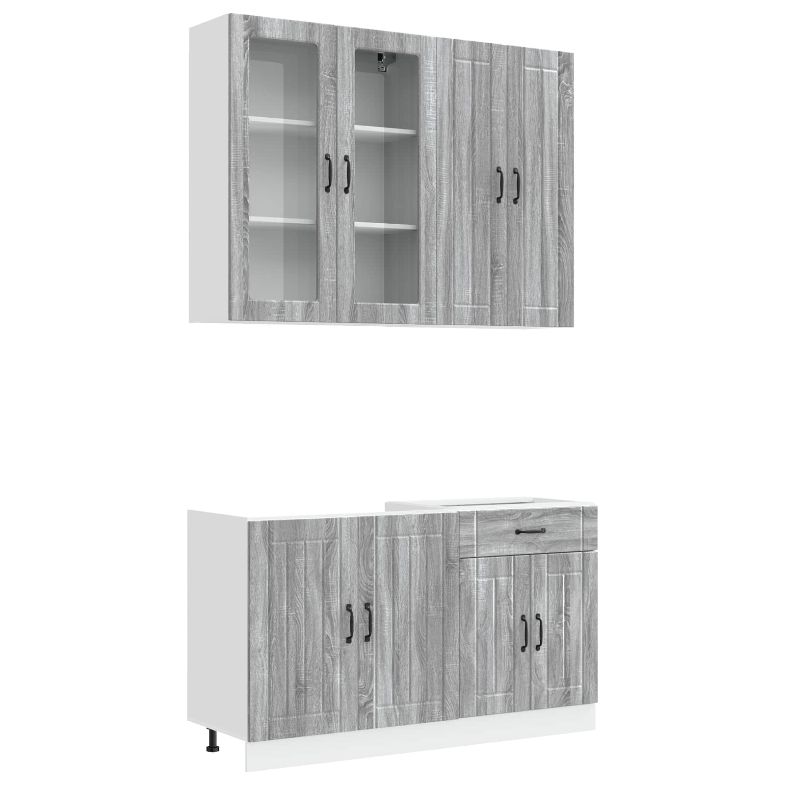 Keukenblok LUCCA 4 pcs Grijs Sonoma Bewerkt hout