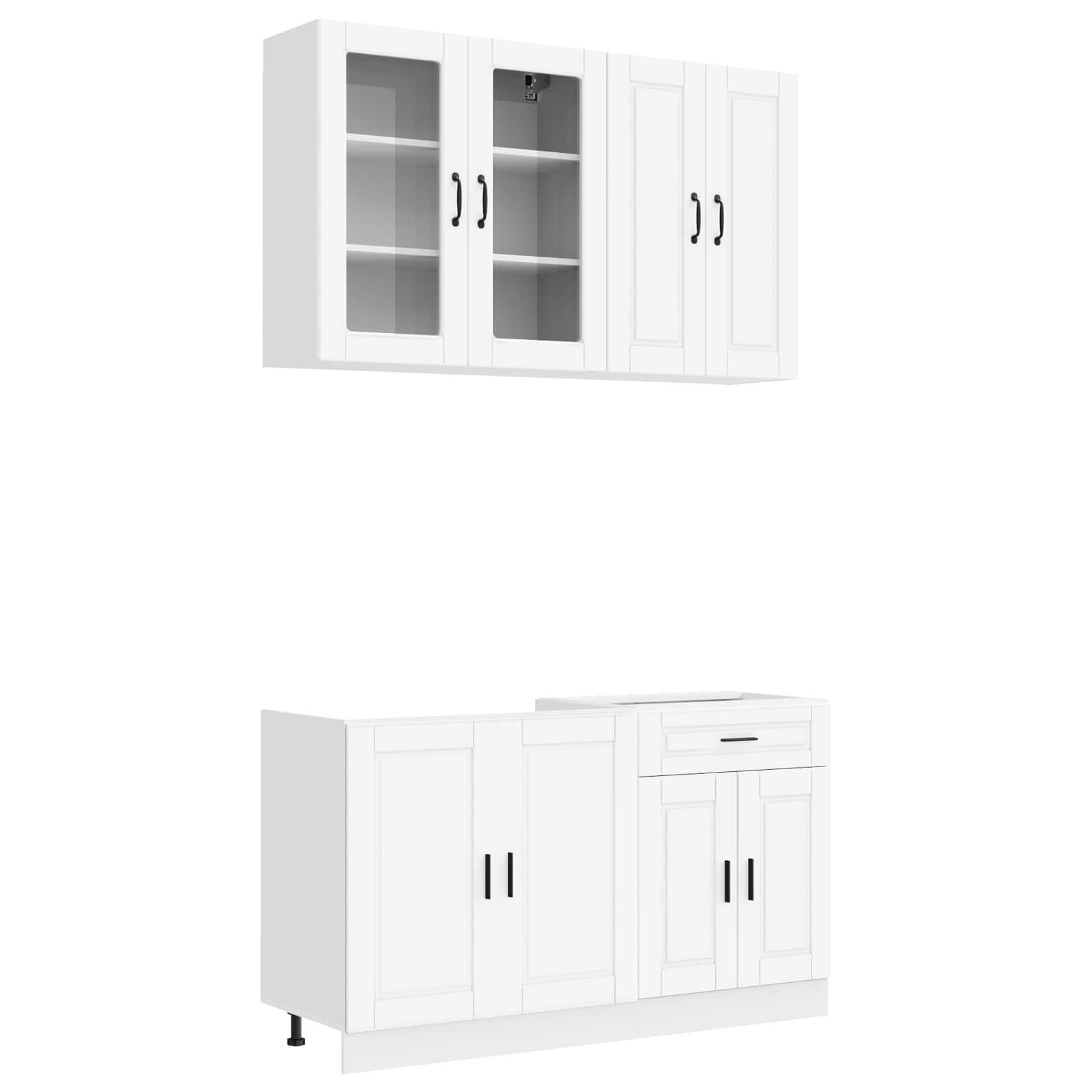 Keukenblok PORTO 4 pcs Wit Bewerkt hout
