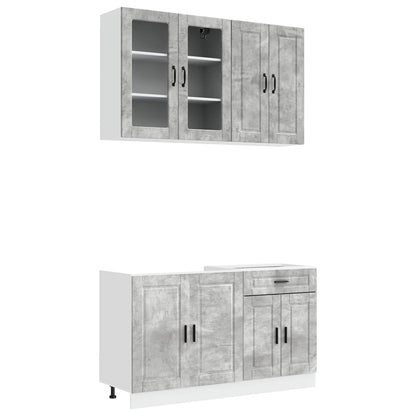 Keukenblok PORTO 4 pcs Betongrijs Bewerkt hout