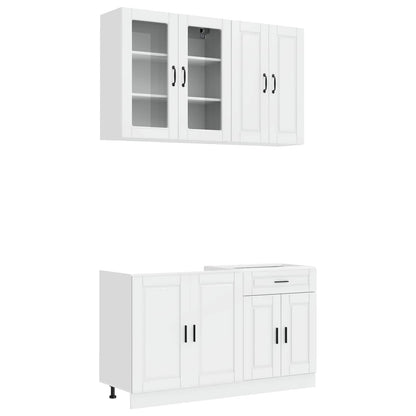 Keukenblok PORTO 4 pcs Hoogglans Wit Bewerkt hout