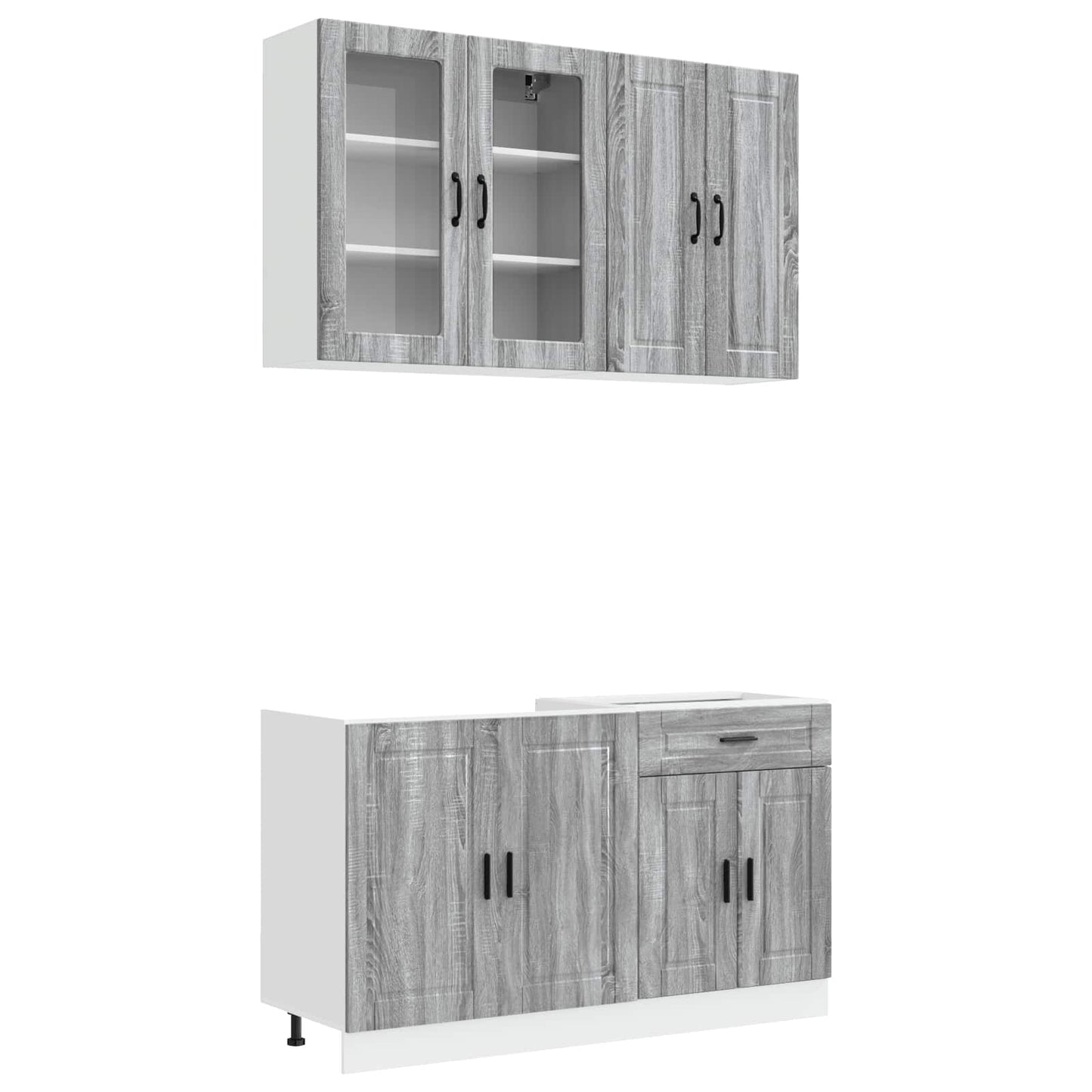 Keukenblok PORTO 4 pcs Grijs Sonoma Bewerkt hout
