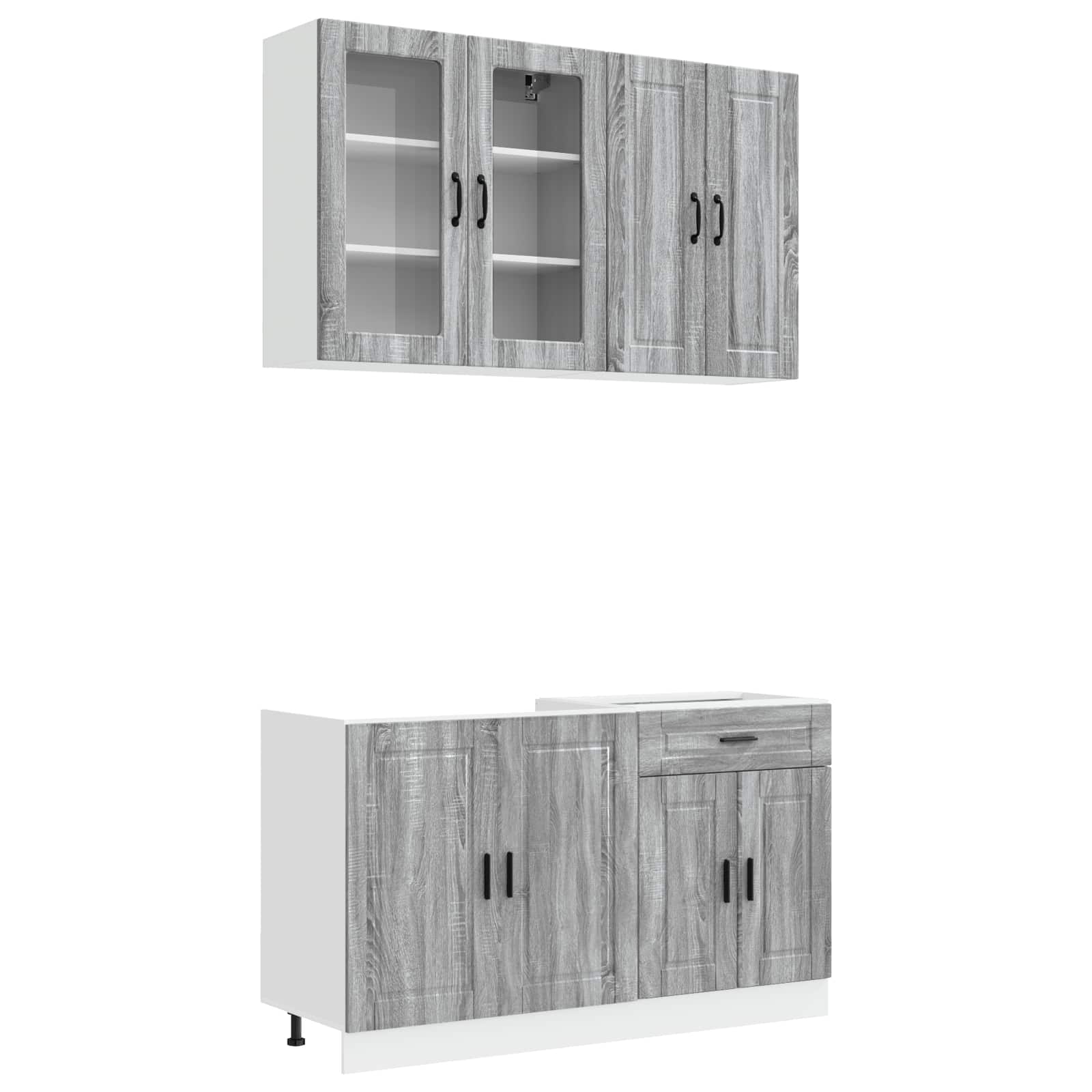 Keukenblok PORTO 4 pcs Grijs Sonoma Bewerkt hout