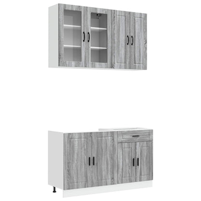 Keukenblok PORTO 4 pcs Grijs Sonoma Bewerkt hout