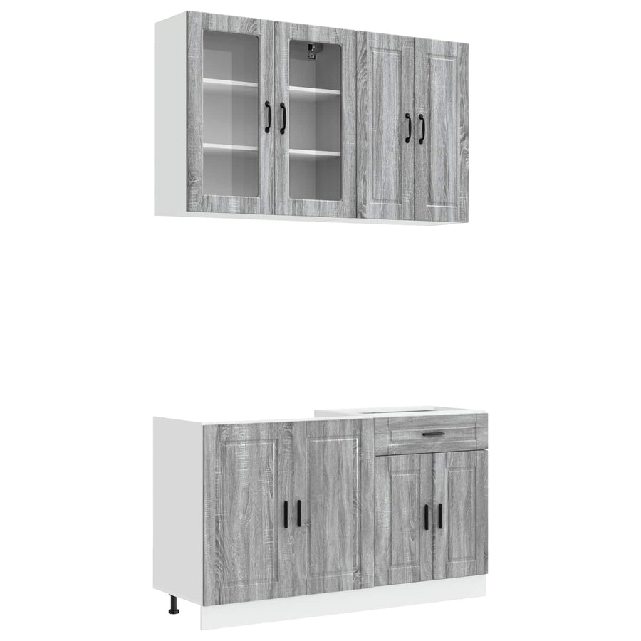 Keukenblok PORTO 4 pcs Grijs Sonoma Bewerkt hout