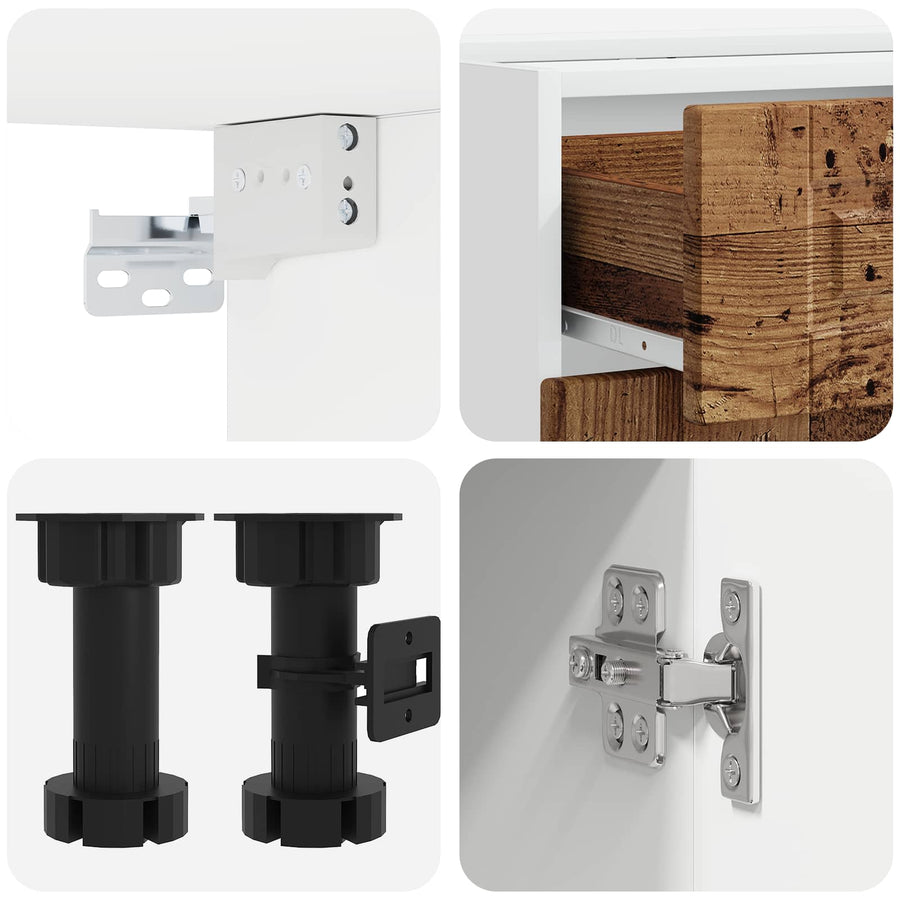 Keukenblok PORTO 4 pcs Oud hout Bewerkt hout