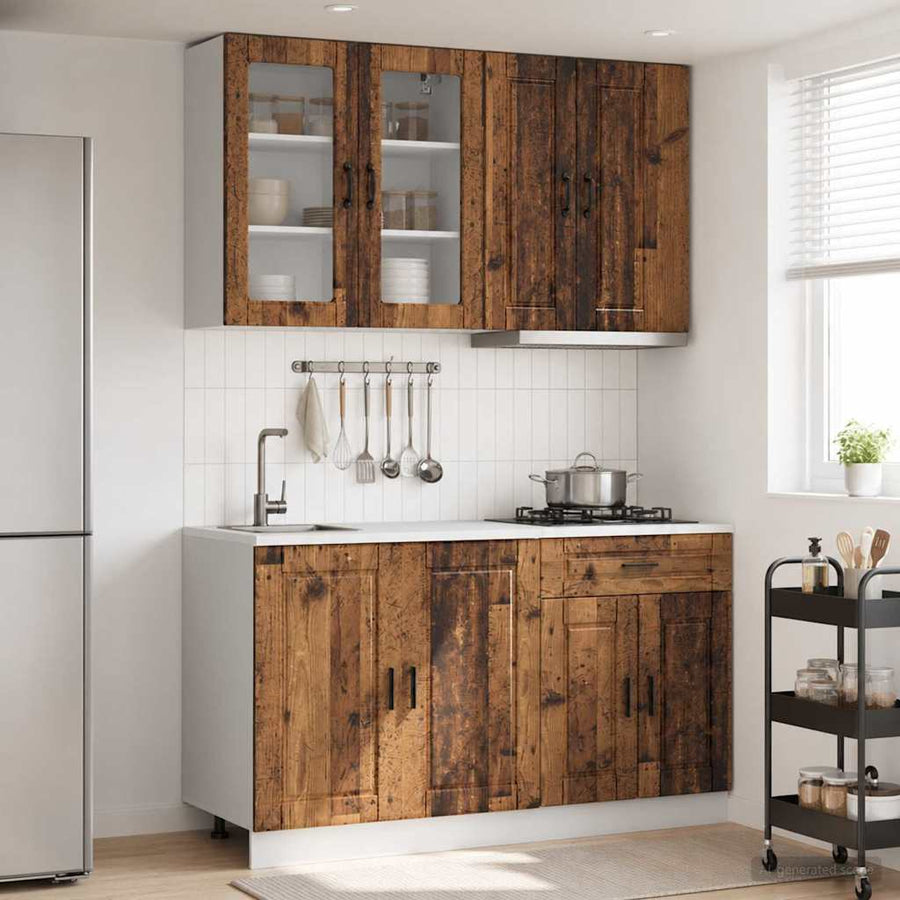 Keukenblok PORTO 4 pcs Oud hout Bewerkt hout