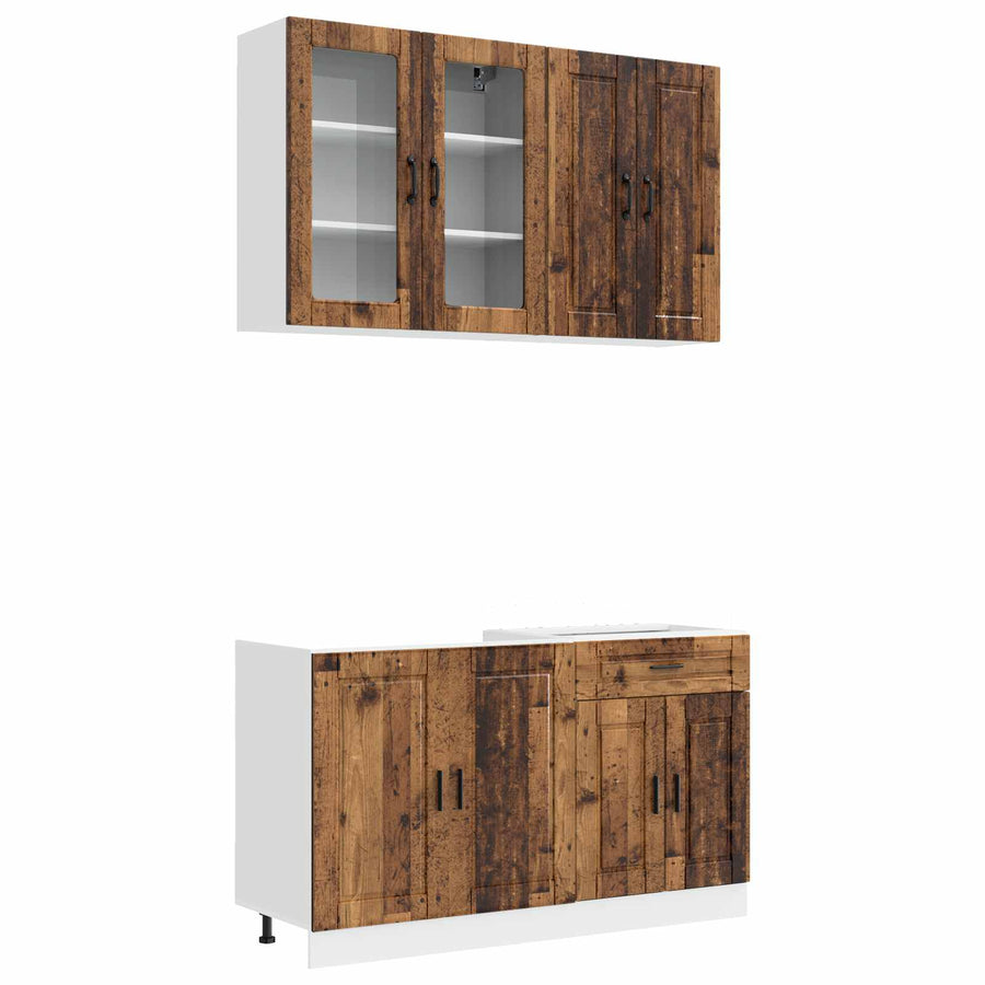 Keukenblok PORTO 4 pcs Oud hout Bewerkt hout