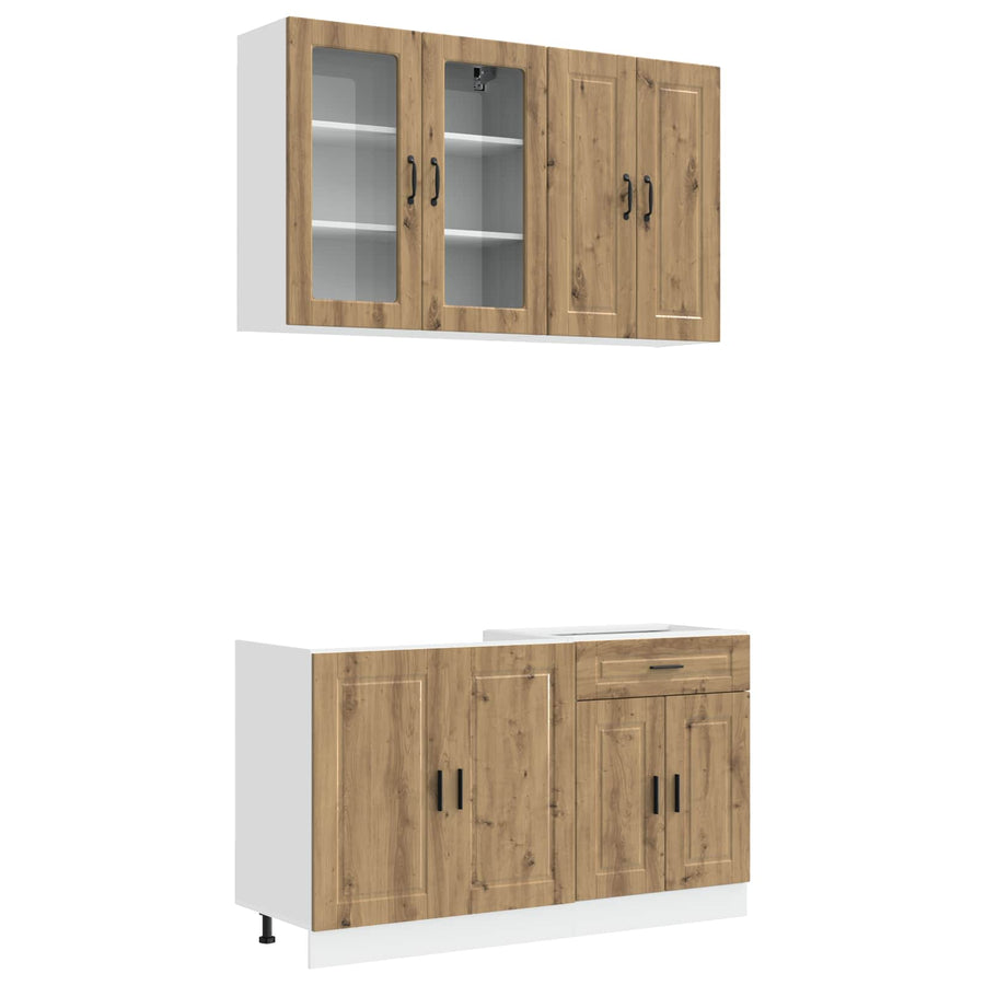 Keukenblok PORTO 4 pcs Artisanaal eiken Bewerkt hout