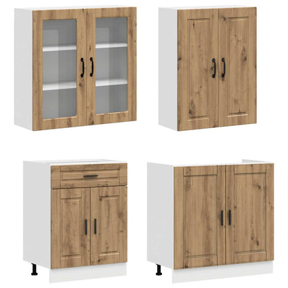 Keukenblok PORTO 4 pcs Artisanaal eiken Bewerkt hout