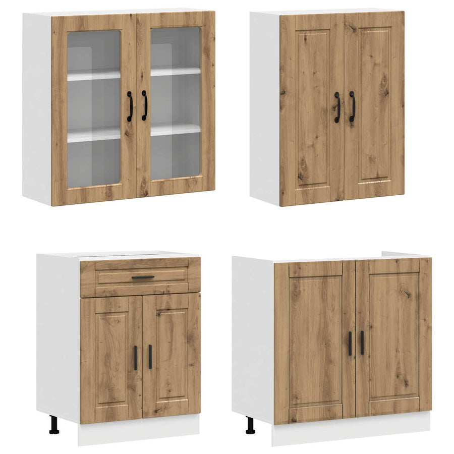 Keukenblok PORTO 4 pcs Artisanaal eiken Bewerkt hout
