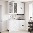 Keukenblok 4 stuks hoogglans wit bewerkt hout