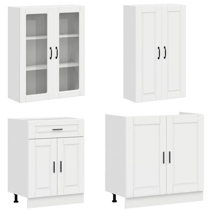 Keukenblok PORTO 4 pcs Hoogglans Wit Bewerkt hout