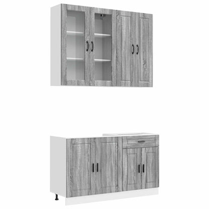 Keukenblok PORTO 4 pcs Grijs Sonoma Bewerkt hout
