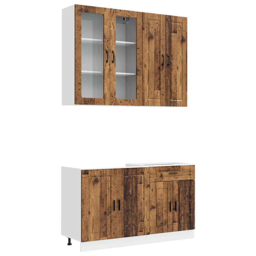Keukenblok PORTO 4 pcs Oud hout Bewerkt hout