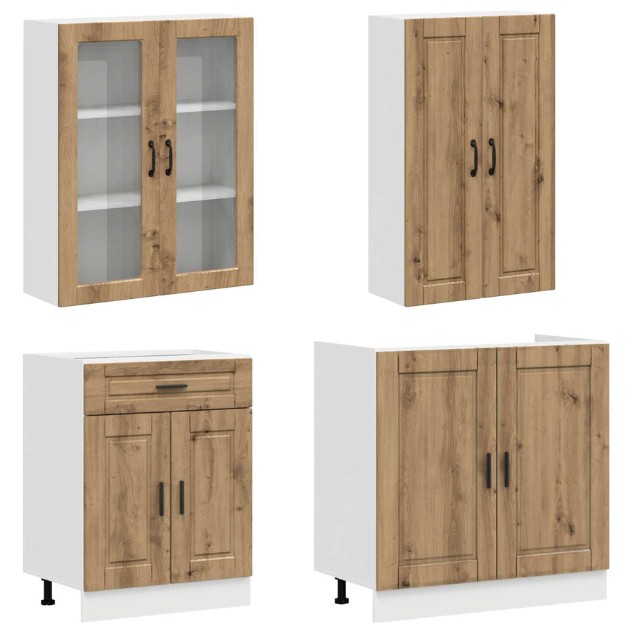 Keukenblok PORTO 4 pcs Artisanaal eiken Bewerkt hout