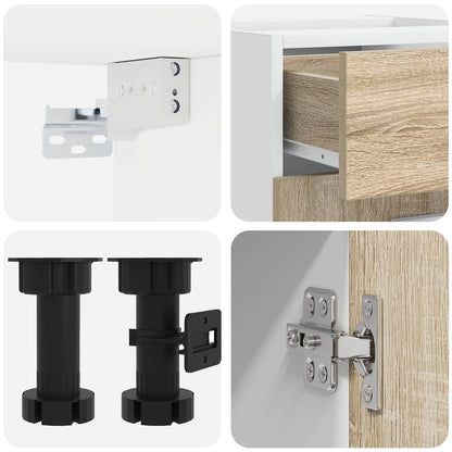 Keukenblok LYON 4 pcs Sonoma Eiken Bewerkt hout
