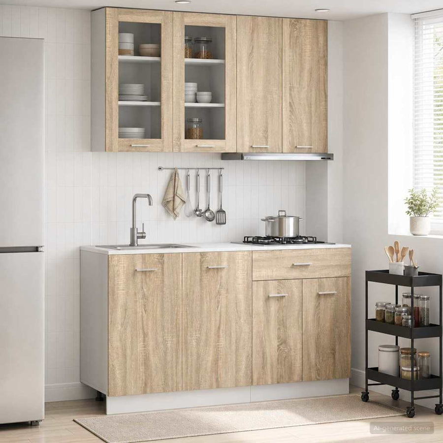 Keukenblok LYON 4 pcs Sonoma Eiken Bewerkt hout