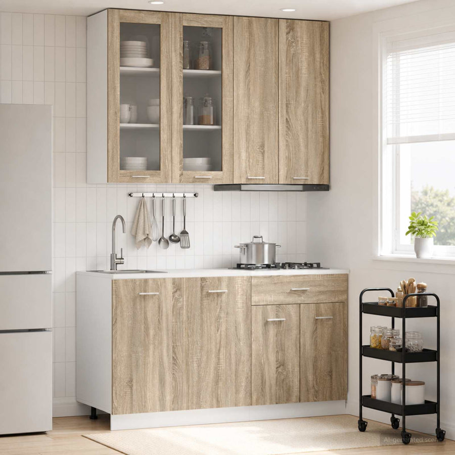 Keukenblok LYON 4 pcs Sonoma Eiken Bewerkt hout