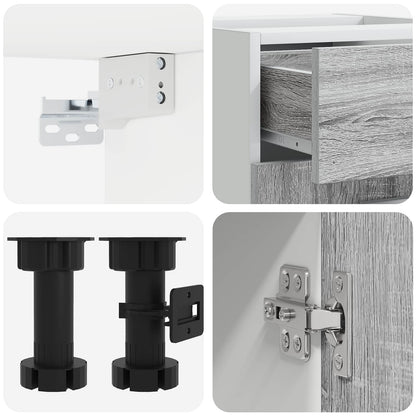 Keukenblok LYON 4 pcs Grijs Sonoma Bewerkt hout