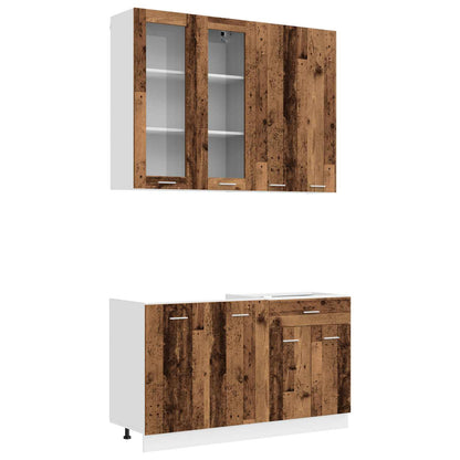 Keukenblok LYON 4 pcs Oud hout Bewerkt hout