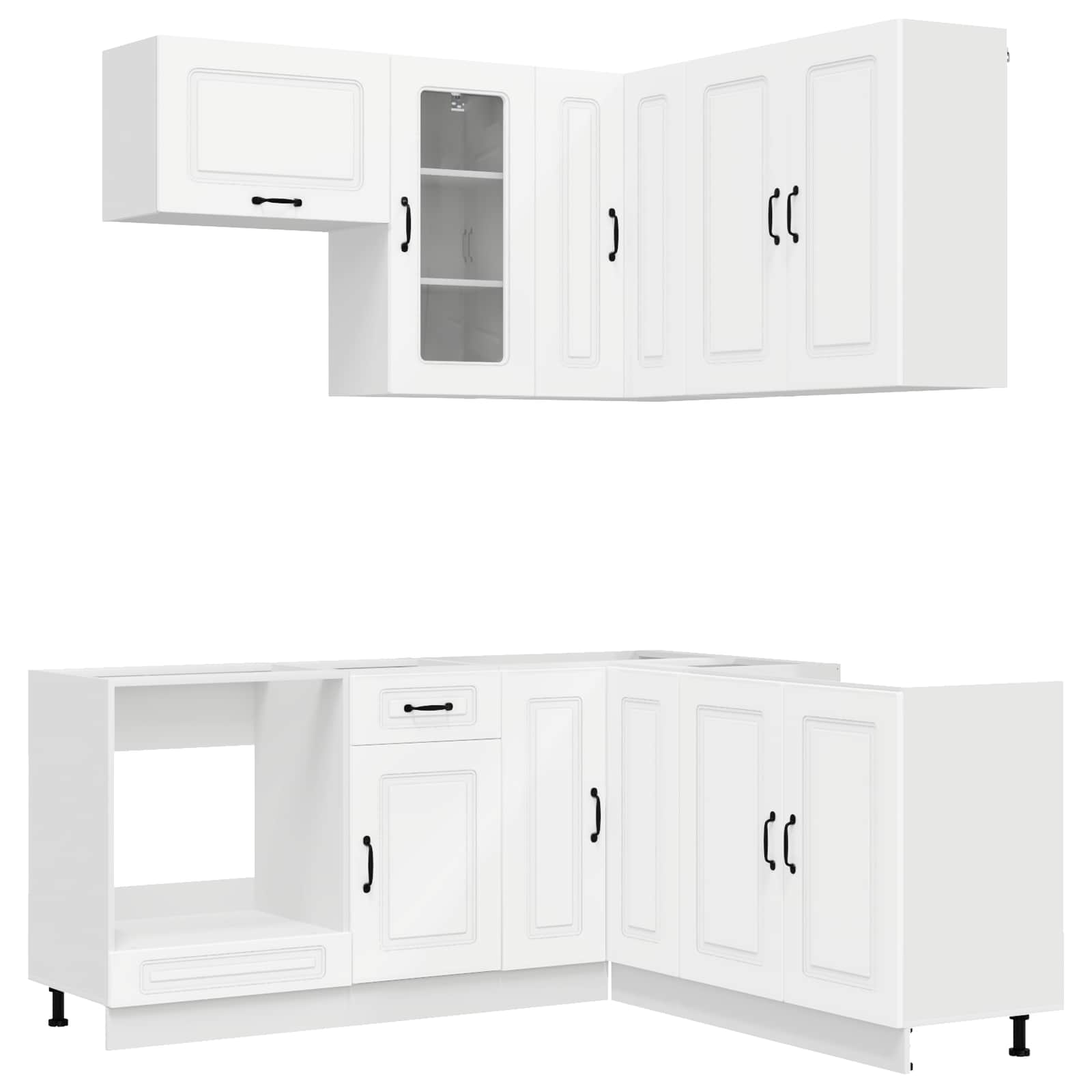 Keukenblok KALMAR 8 pcs Wit Bewerkt hout