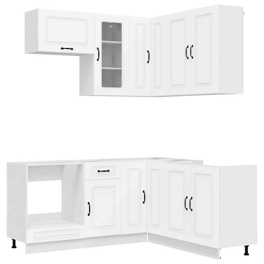 Keukenblok KALMAR 8 pcs Wit Bewerkt hout