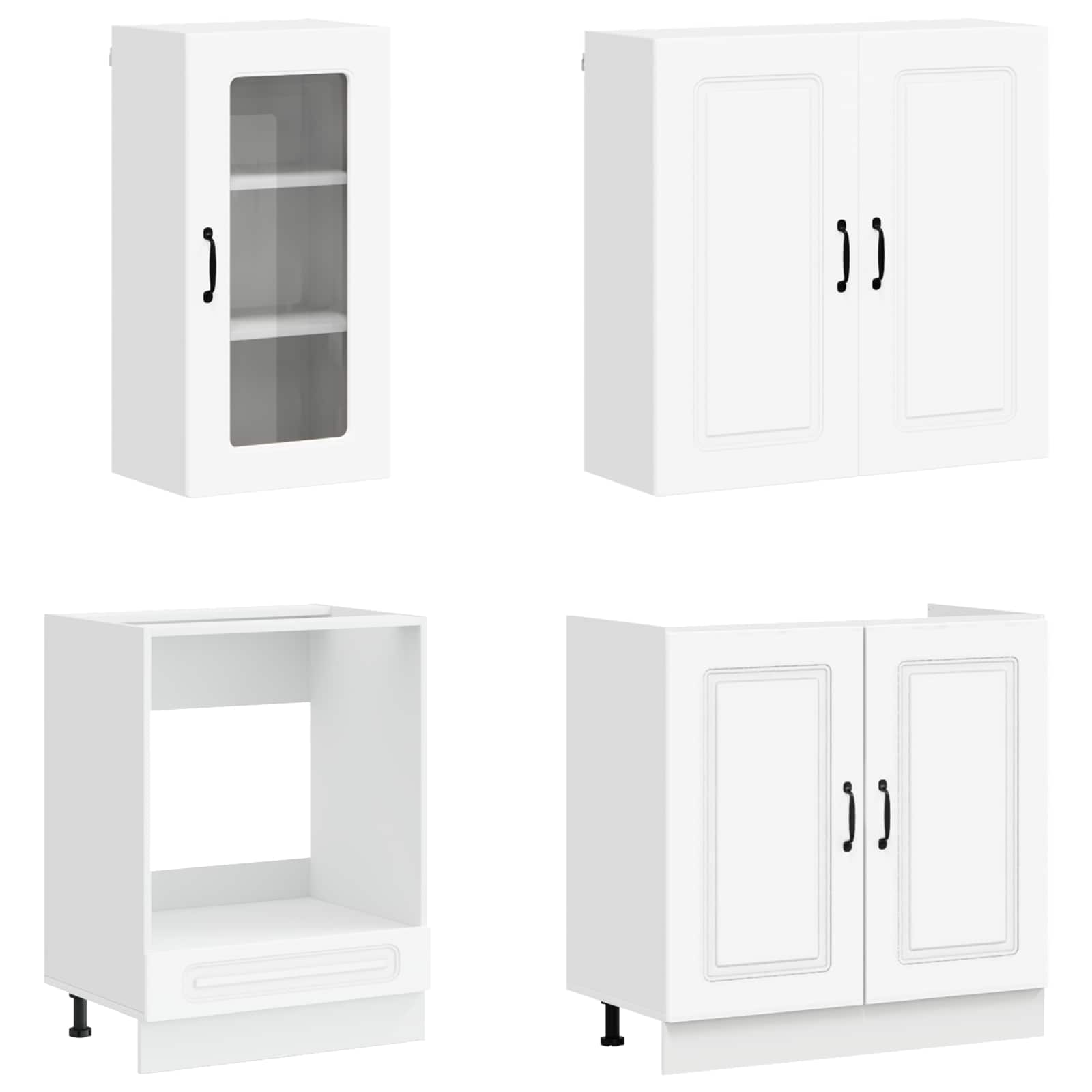 Keukenblok KALMAR 8 pcs Wit Bewerkt hout