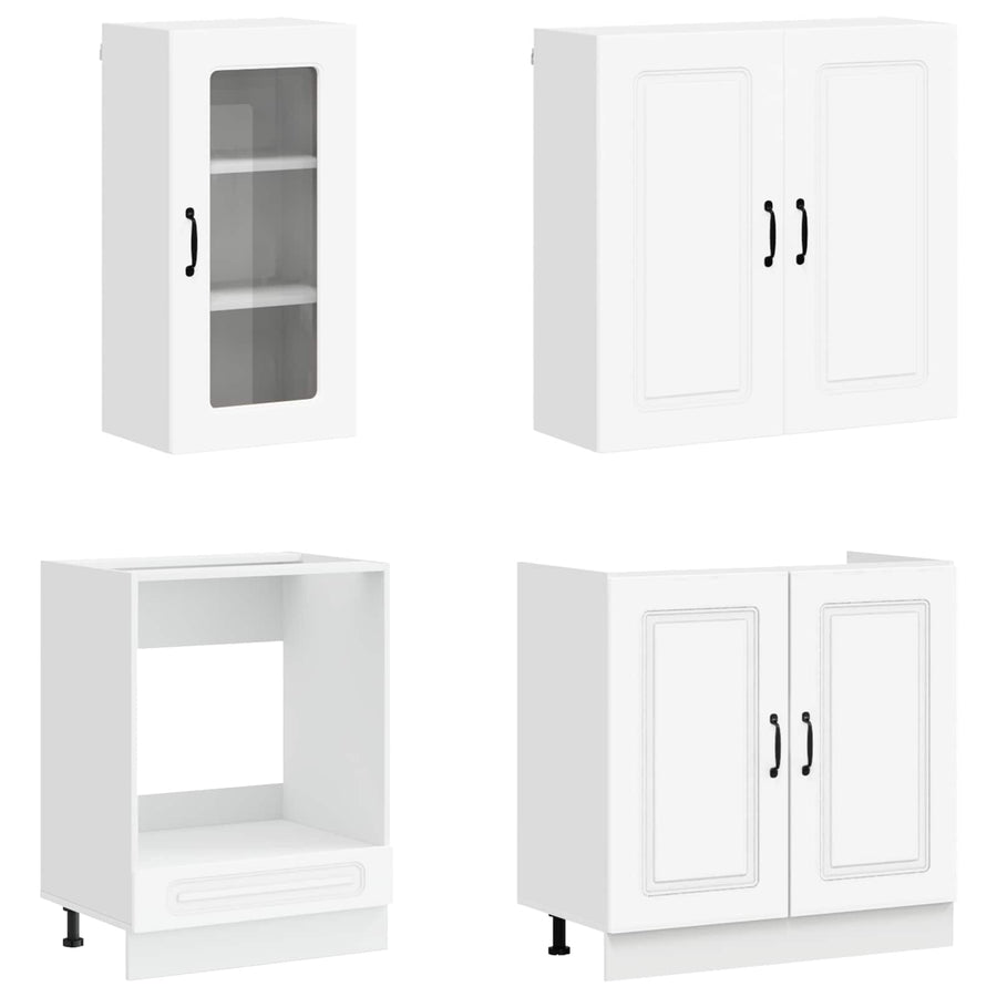 Keukenblok KALMAR 8 pcs Wit Bewerkt hout