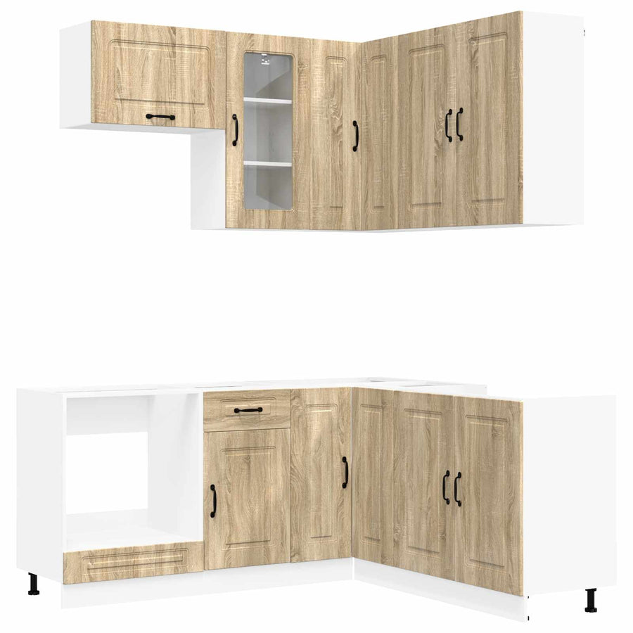 Keukenblok KALMAR 8 pcs Sonoma Eiken Bewerkt hout