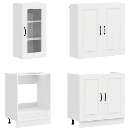 Keukenblok KALMAR 8 pcs Hoogglans Wit Bewerkt hout