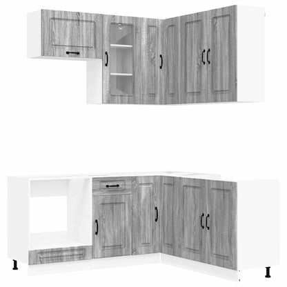 Keukenblok KALMAR 8 pcs Grijs Sonoma Bewerkt hout