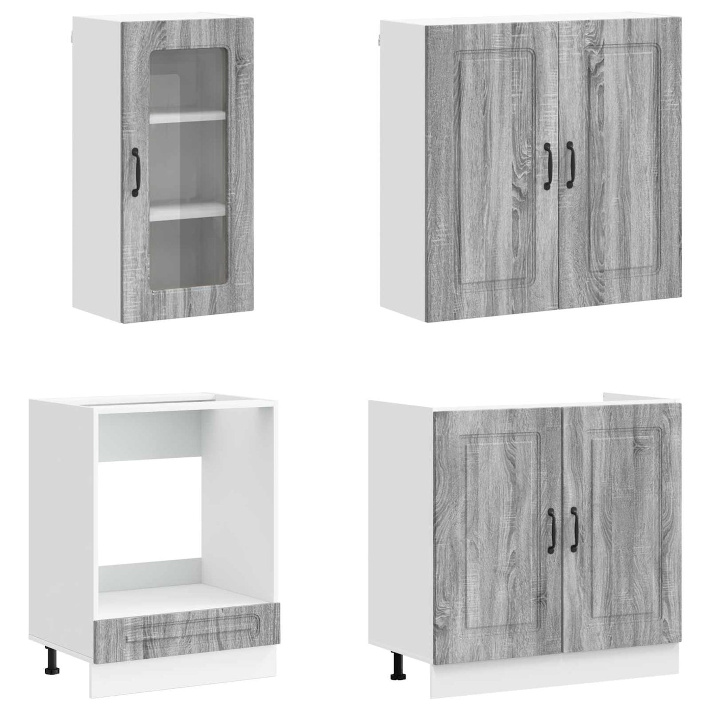Keukenblok KALMAR 8 pcs Grijs Sonoma Bewerkt hout