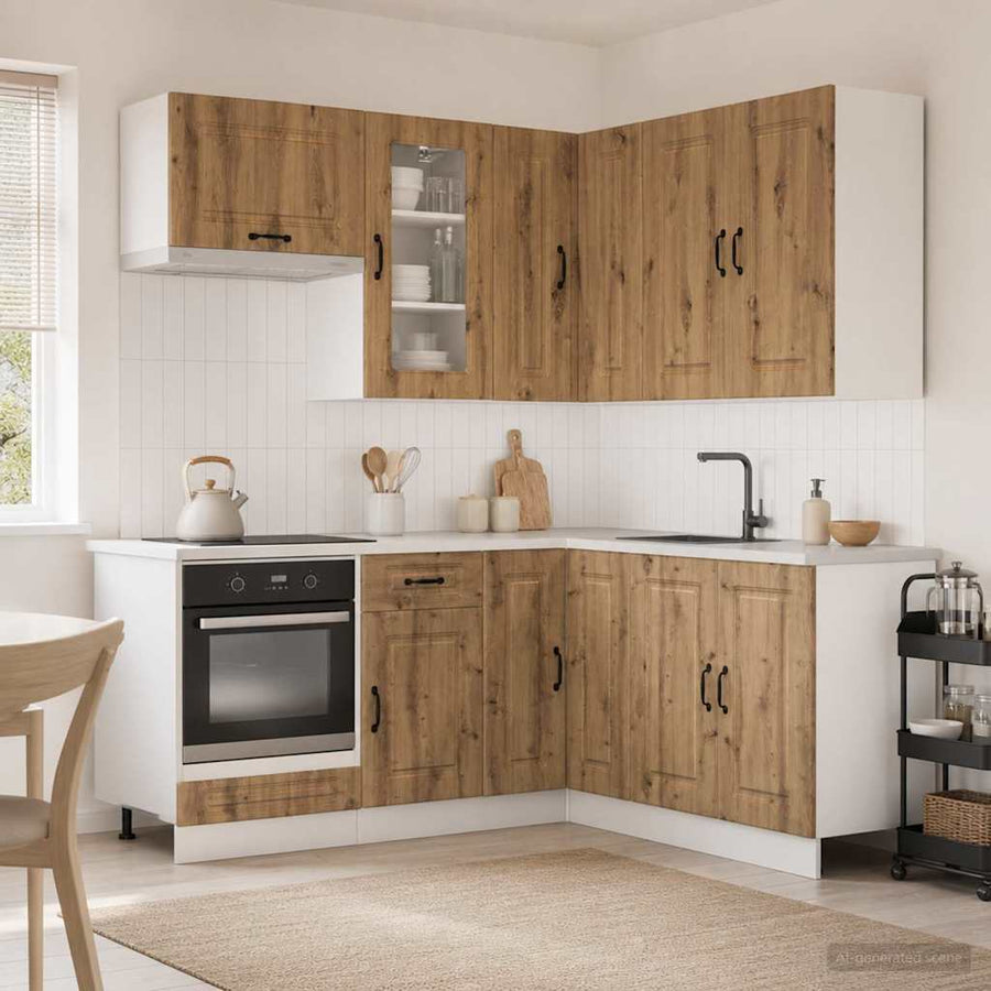 Keukenblok KALMAR 8 pcs Artisanaal eiken Bewerkt hout