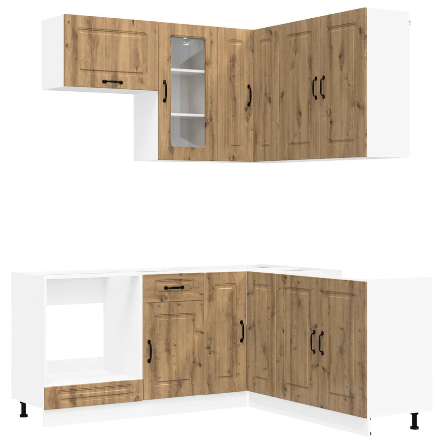 Keukenblok KALMAR 8 pcs Artisanaal eiken Bewerkt hout
