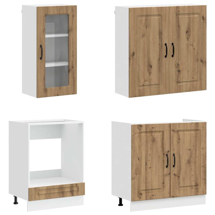 Keukenblok KALMAR 8 pcs Artisanaal eiken Bewerkt hout