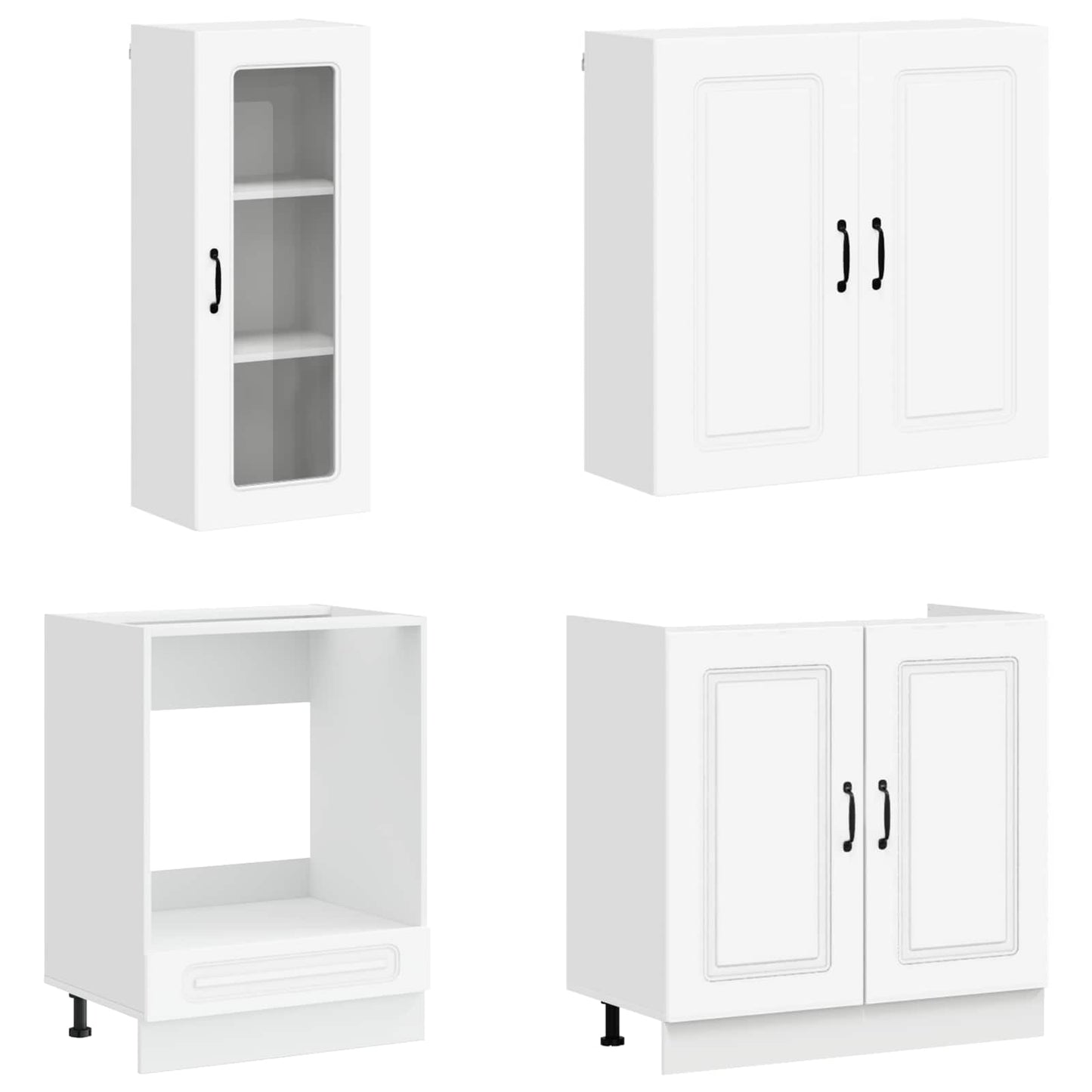 Keukenblok KALMAR 8 pcs Wit Bewerkt hout