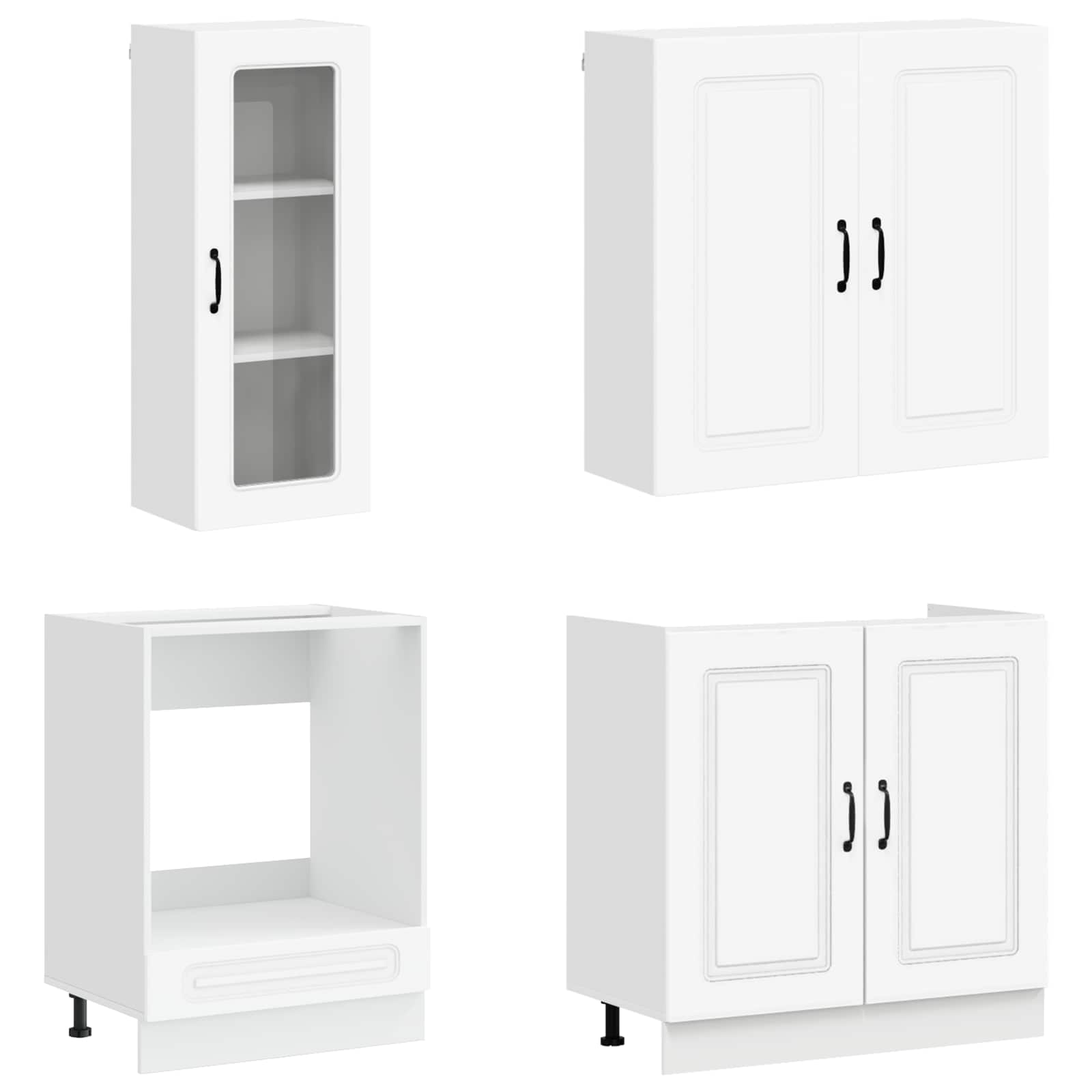 Keukenblok KALMAR 8 pcs Wit Bewerkt hout