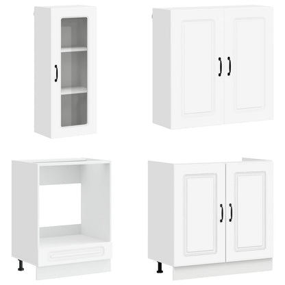 Keukenblok KALMAR 8 pcs Wit Bewerkt hout