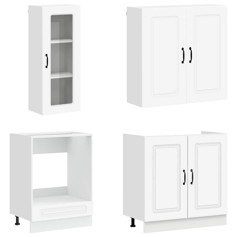 Keukenblok KALMAR 8 pcs Wit Bewerkt hout