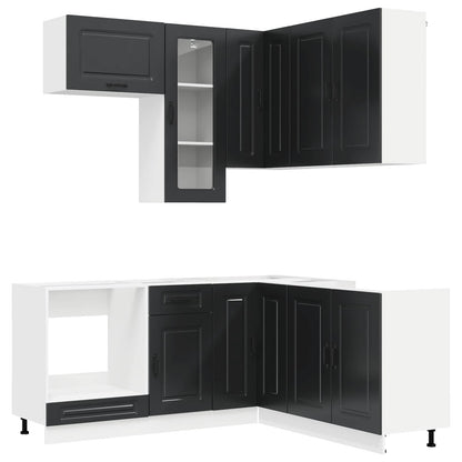 Keukenblok KALMAR 8 pcs Zwart Bewerkt hout