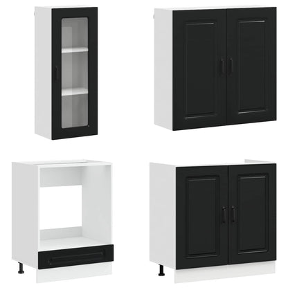 Keukenblok KALMAR 8 pcs Zwart Bewerkt hout