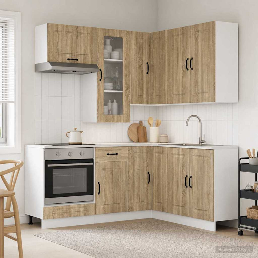 Keukenblok KALMAR 8 pcs Sonoma Eiken Bewerkt hout