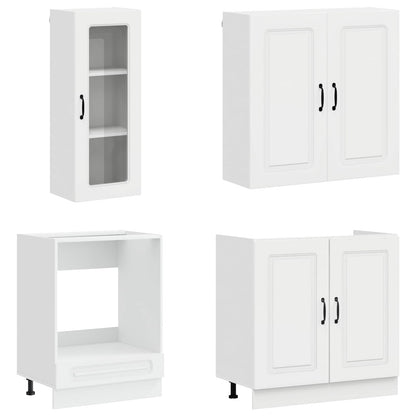 Keukenblok KALMAR 8 pcs Hoogglans Wit Bewerkt hout