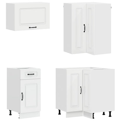 Keukenblok KALMAR 8 pcs Hoogglans Wit Bewerkt hout