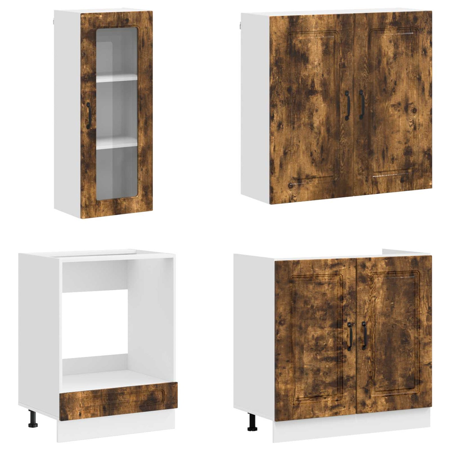 Keukenblok KALMAR 8 pcs Gerookt eiken Bewerkt hout