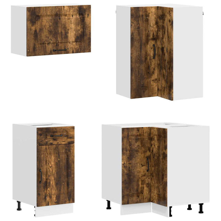 Keukenblok KALMAR 8 pcs Gerookt eiken Bewerkt hout